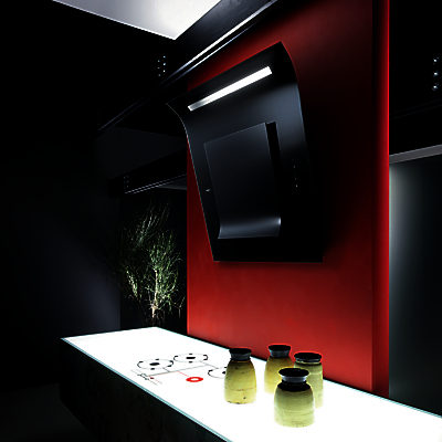 Elica Leaf Chimney Cooker Hood, Black